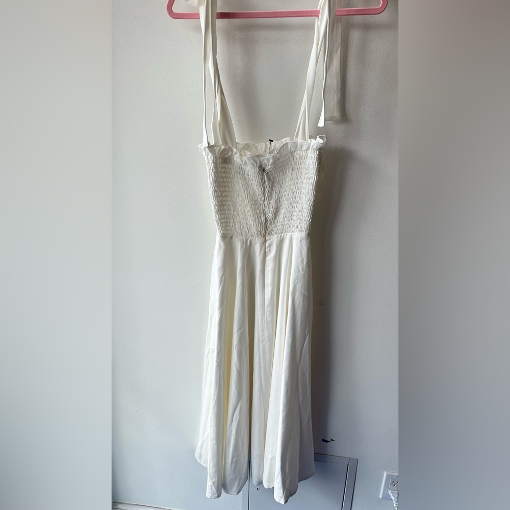 House of CB “Carmella” White Shirred Midi Dress, Size XS |1300 - Picture 3 of 7